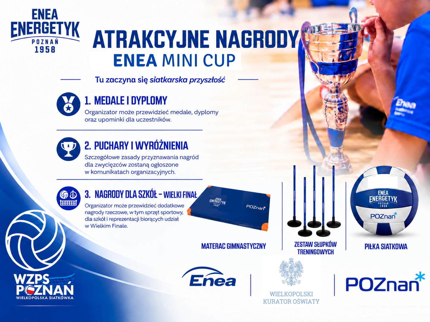 Nagrody Enea Mini Cup – medale, puchary i sprzęt sportowy
